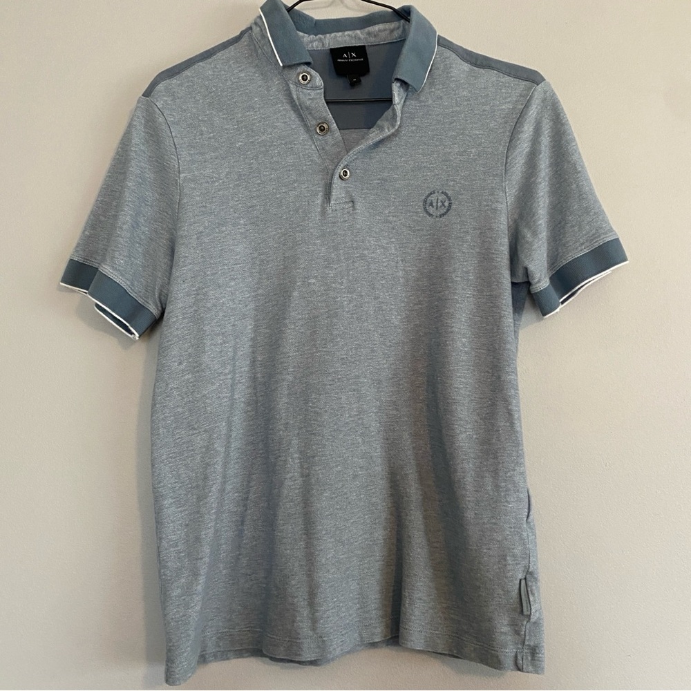 ARMANI EXCHANGE Mens Heathered Pique Polo